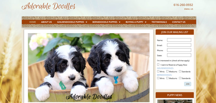 puppy websites