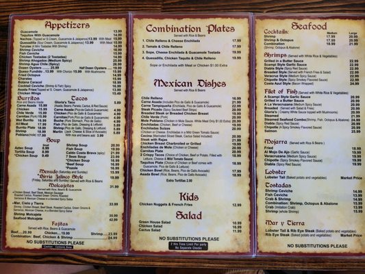 gloria's ontario menu