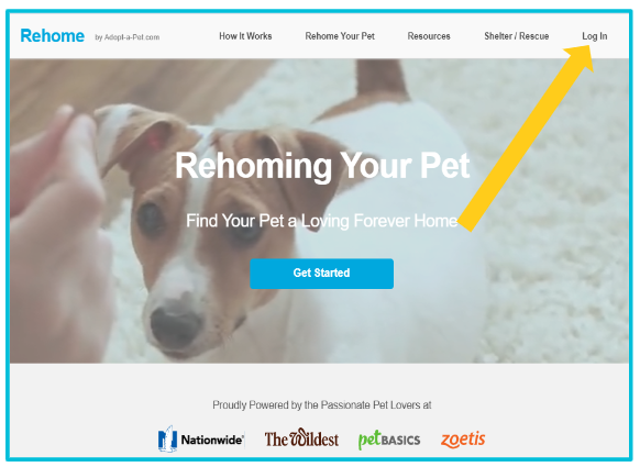 adopt a pet shelter login