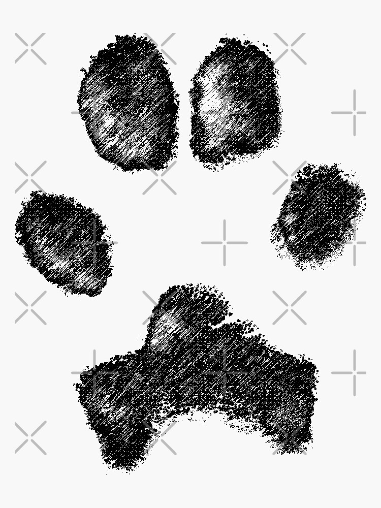 husky dog paw print