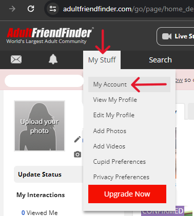 cancel adult friend finder account